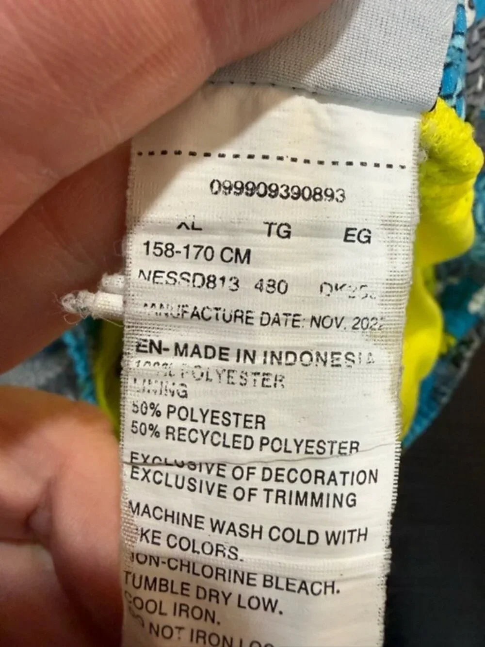 Nike Boys Pool Party 7” Volley Swim Shorts XL 158-170 Blue Smiley Face Lined